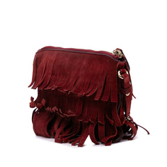 Suede Peyton Fringe Crossbody