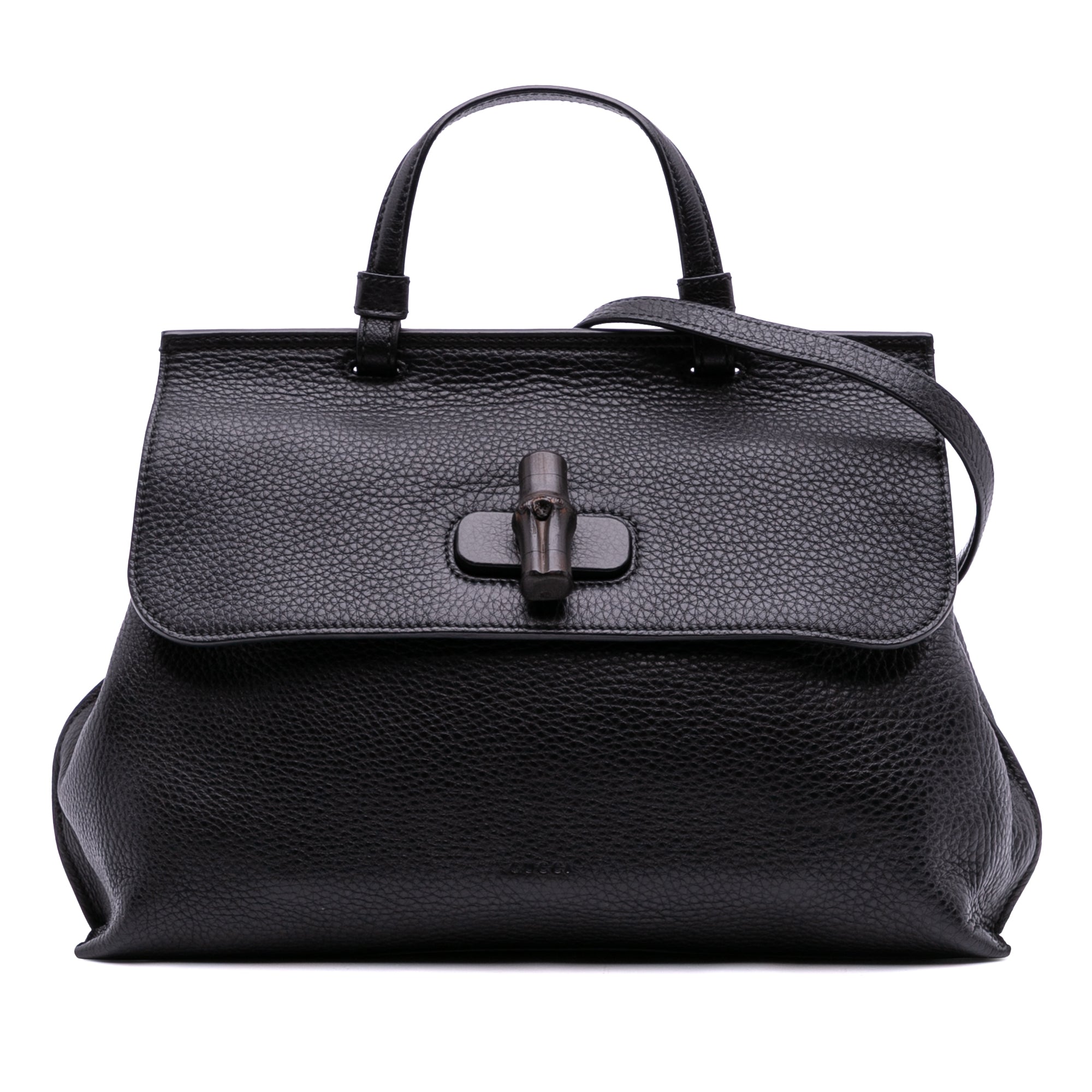 Medium Leather Bamboo Daily Satchel