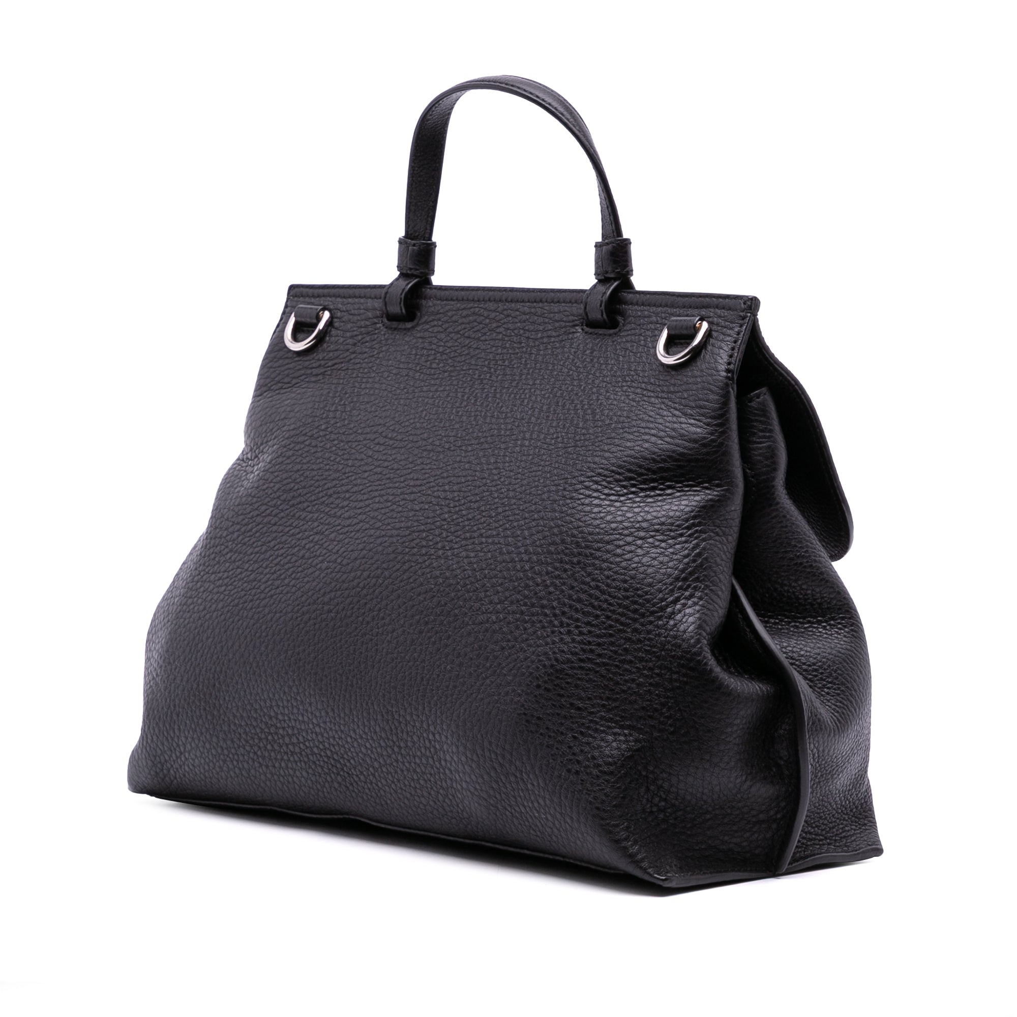 Medium Leather Bamboo Daily Satchel