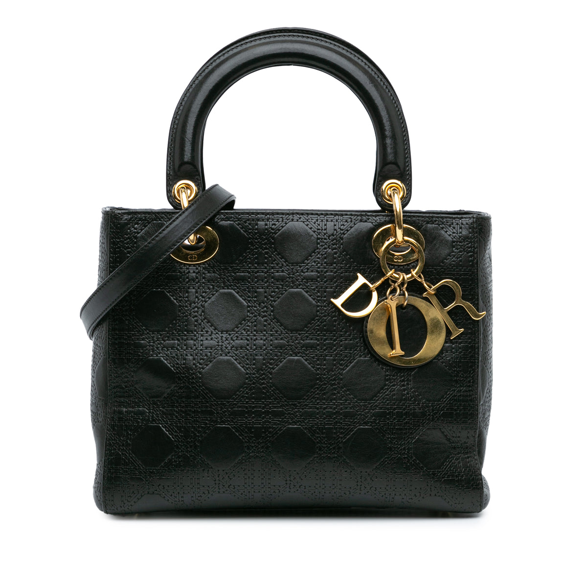 Medium Calfskin Cannage Embossed Lady Dior