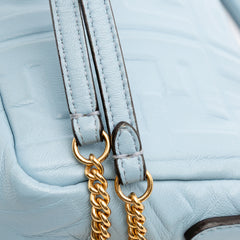 Mini Zucca Embossed Leather Baguette Satchel