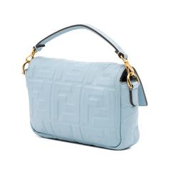 Mini Zucca Embossed Leather Baguette Satchel