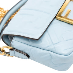 Mini Zucca Embossed Leather Baguette Satchel