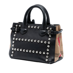 Baby Banner Studded Leather and House Check Tote