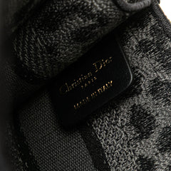 Mizza Mini Embroidered Canvas Leopard Book Tote