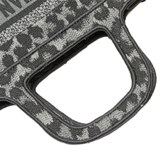 Mizza Mini Embroidered Canvas Leopard Book Tote