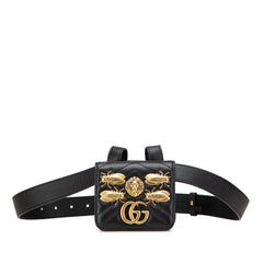 Mini GG Marmont Matelasse Leather Animal Studs Belt Pouch Bag