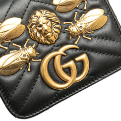 Mini GG Marmont Matelasse Leather Animal Studs Belt Pouch Bag