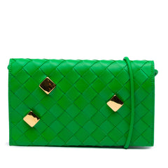 Nappa Intrecciato Studded Wallet On Strap