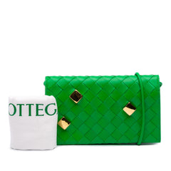 Nappa Intrecciato Studded Wallet On Strap