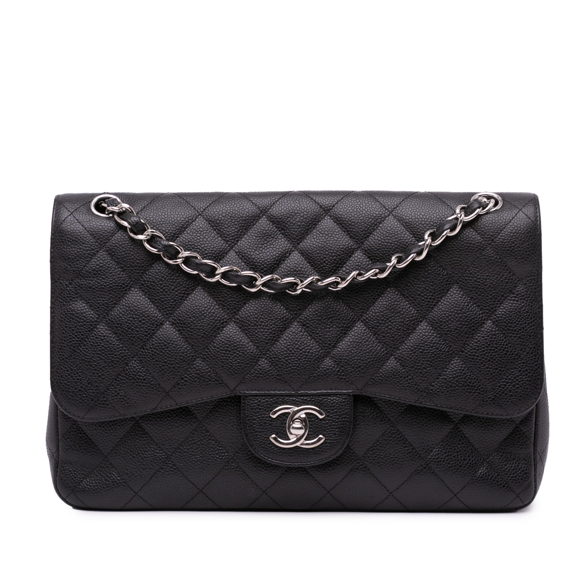 Jumbo Classic Caviar Double Flap