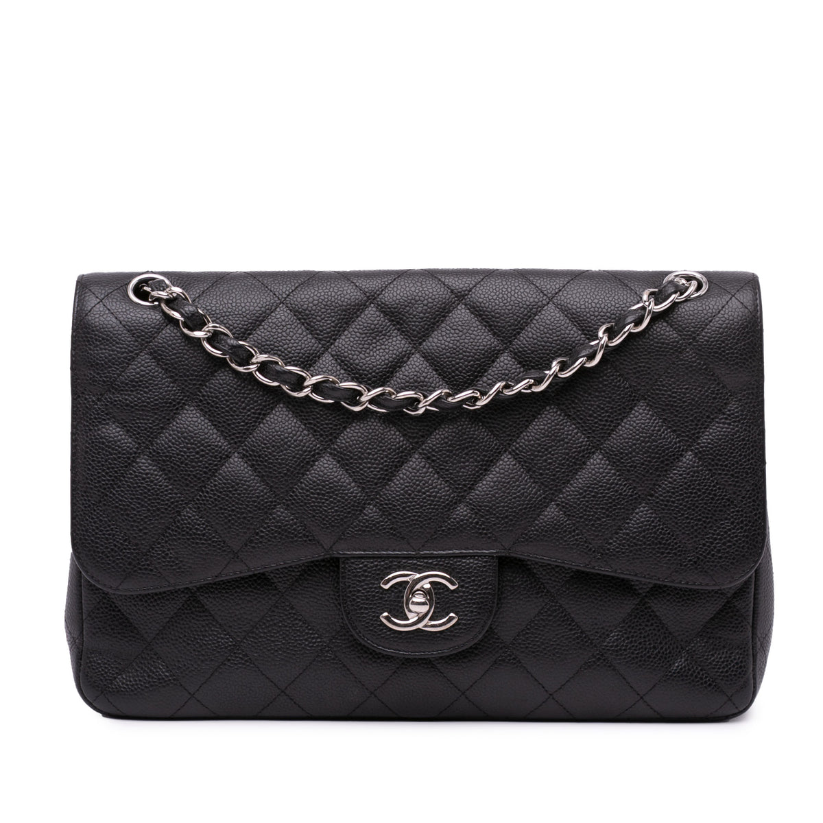 Jumbo Classic Caviar Double Flap