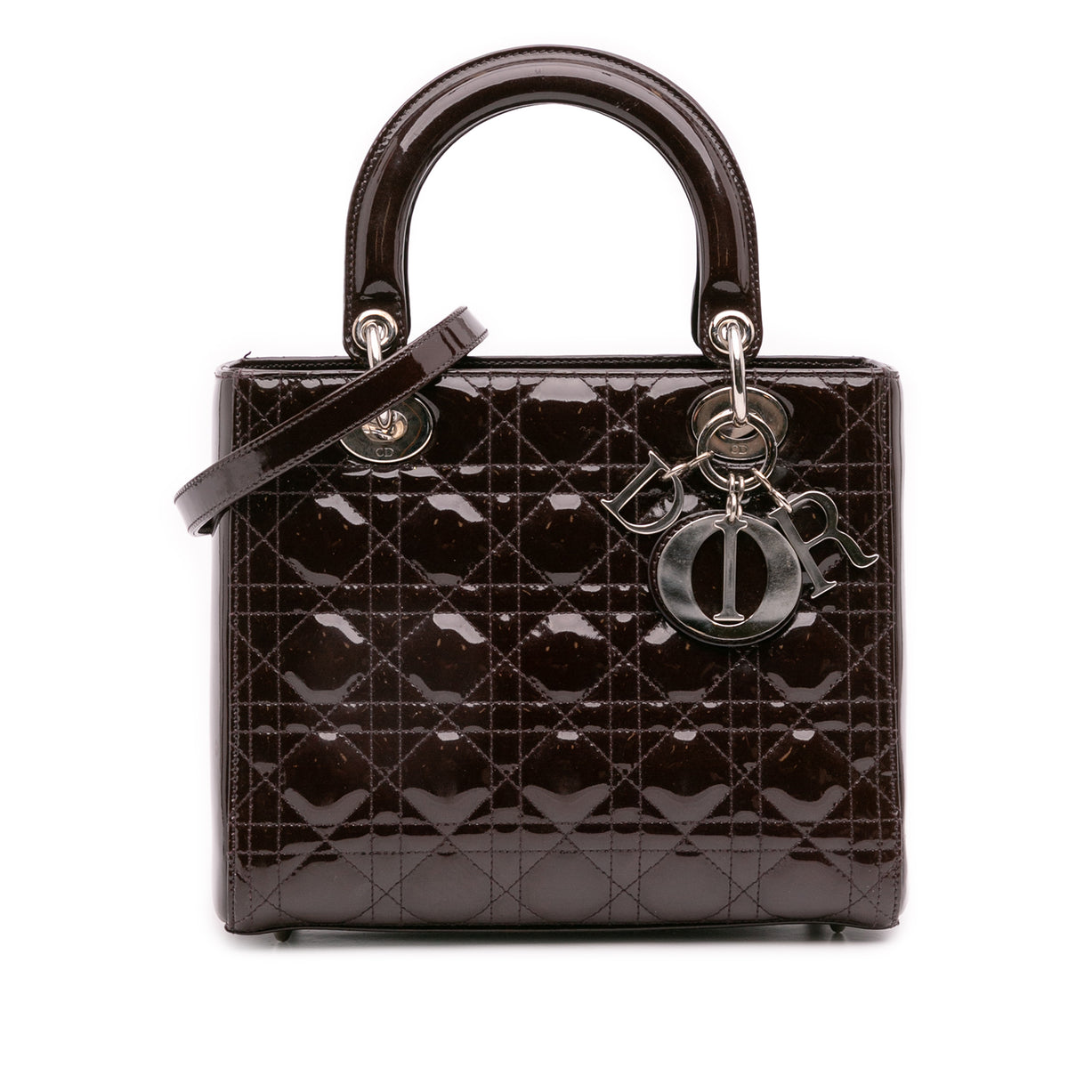 Medium Patent Cannage Lady Dior