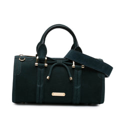 Nubuck Bow Barrel Top Handle Bag