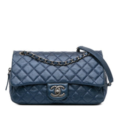 Medium Quilted Iridescent Caviar Easy Flap