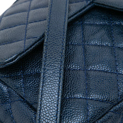 Medium Quilted Iridescent Caviar Easy Flap