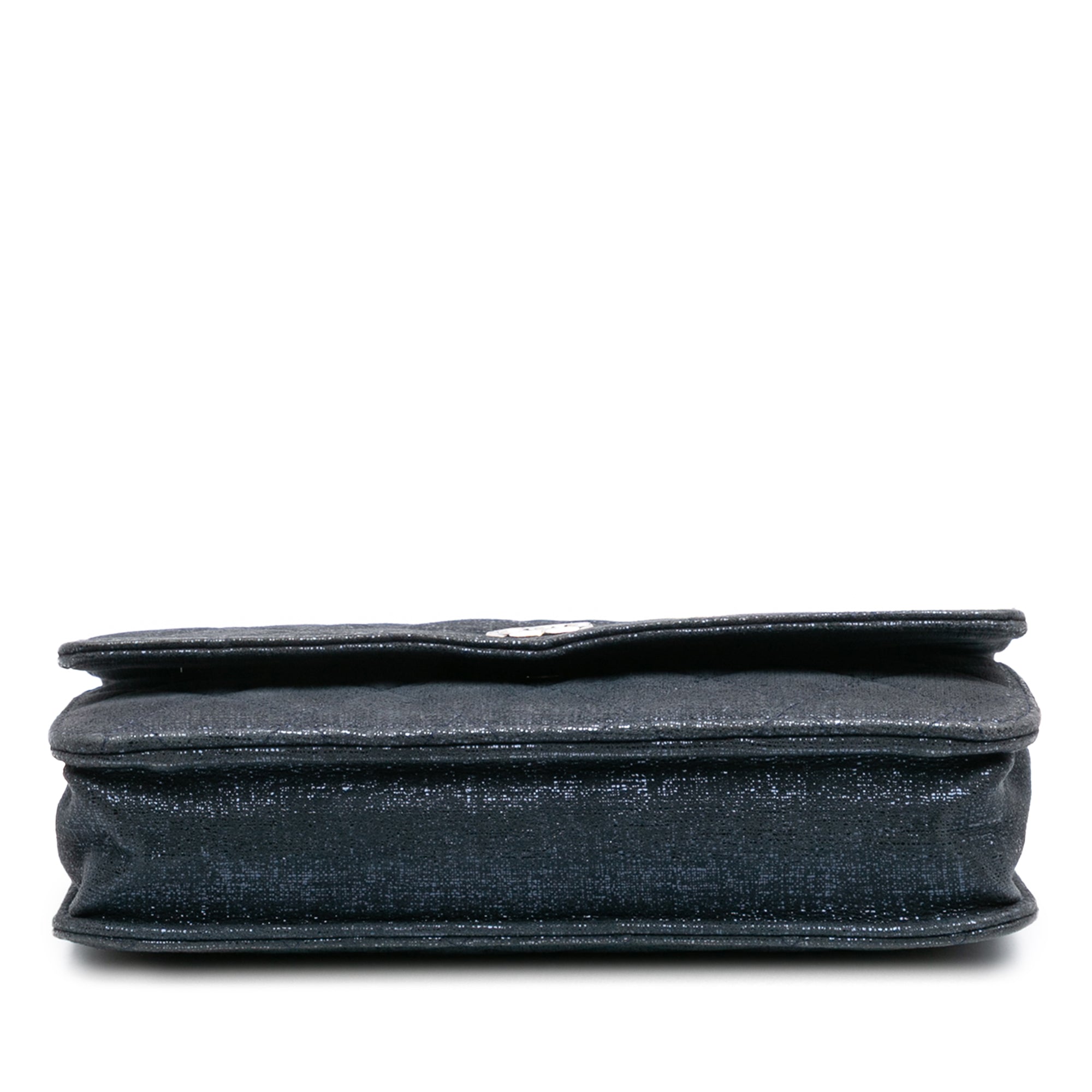 CC Quilted Metallic Fabric Wallet On Chain