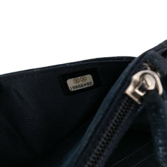 CC Quilted Metallic Fabric Wallet On Chain