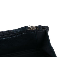 CC Quilted Metallic Fabric Wallet On Chain