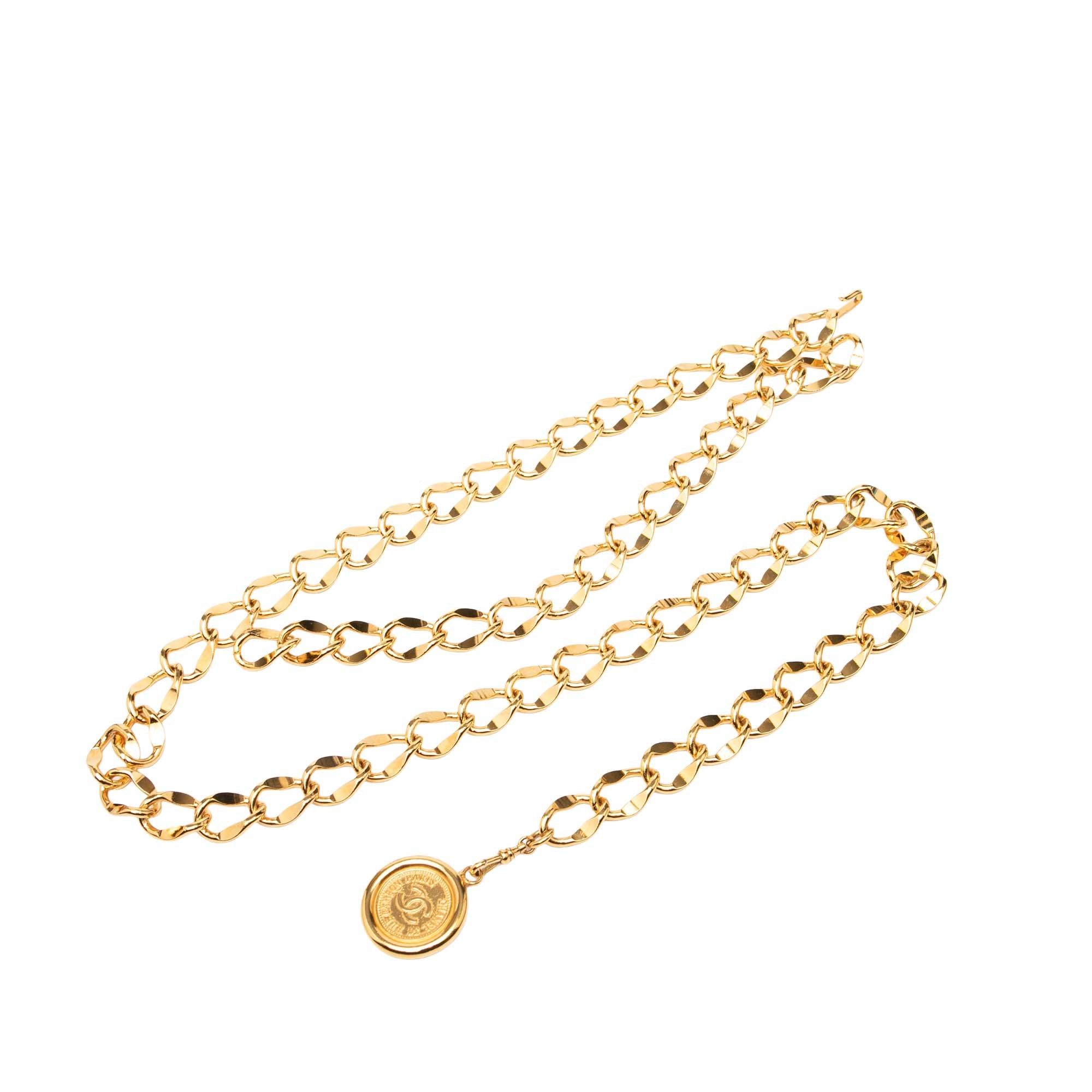 Gold Plated CC Medallion Chain Belt
