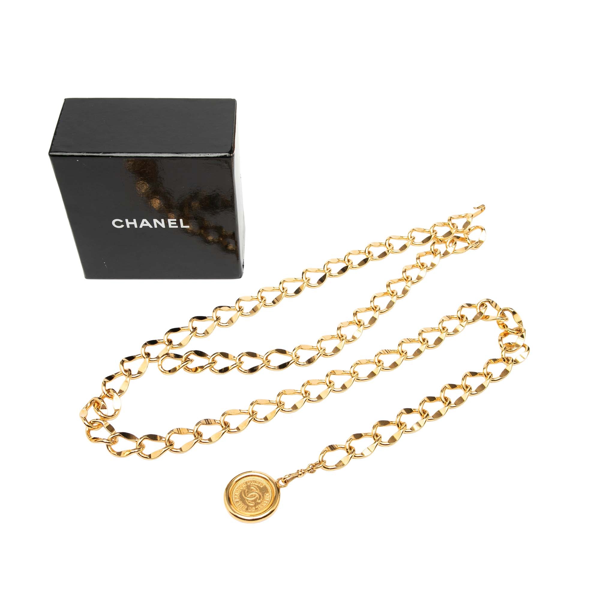 Gold Plated CC Medallion Chain Belt