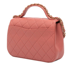Quilted Lambskin Chain Infinity Top Handle Bag
