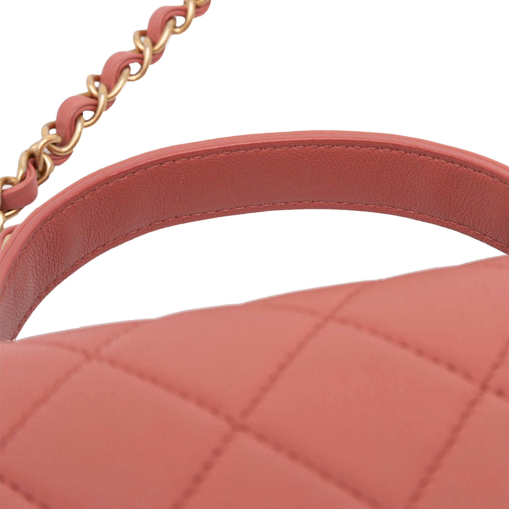 Quilted Lambskin Chain Infinity Top Handle Bag