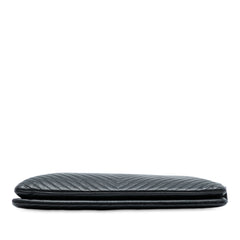 CC Chevron Caviar Zip Clutch