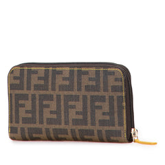Zucca Coated Canvas Zip Around Long Wallet