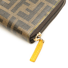Zucca Coated Canvas Zip Around Long Wallet