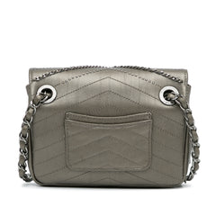 Mini Embellished Calfskin Chevron Square Envelop Flap