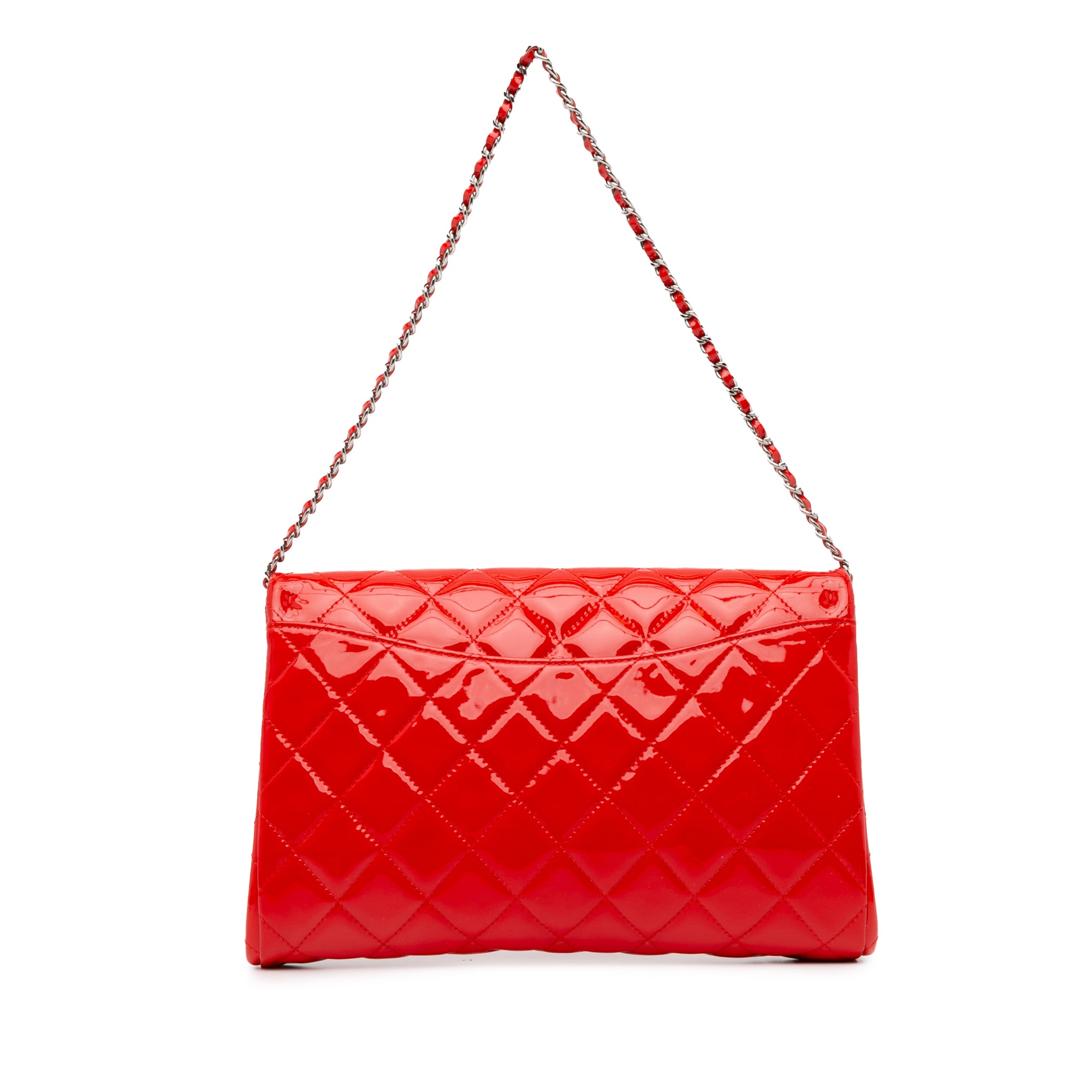 CC Quilted Patent Clutch with Chain_2