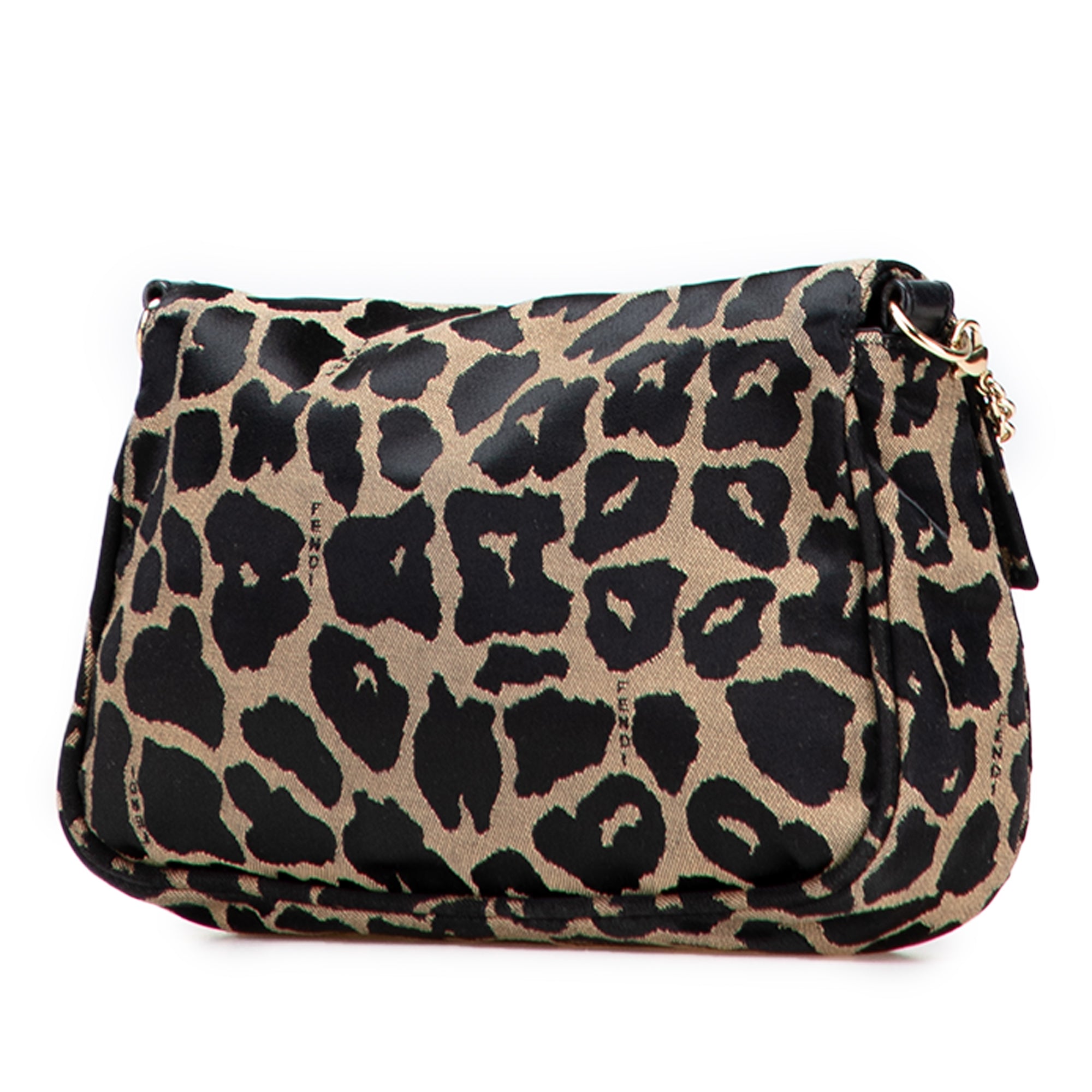 Leopard Print Canvas Fendista Pochette Crossbody