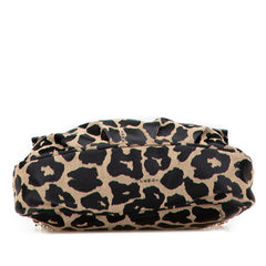 Leopard Print Canvas Fendista Pochette Crossbody