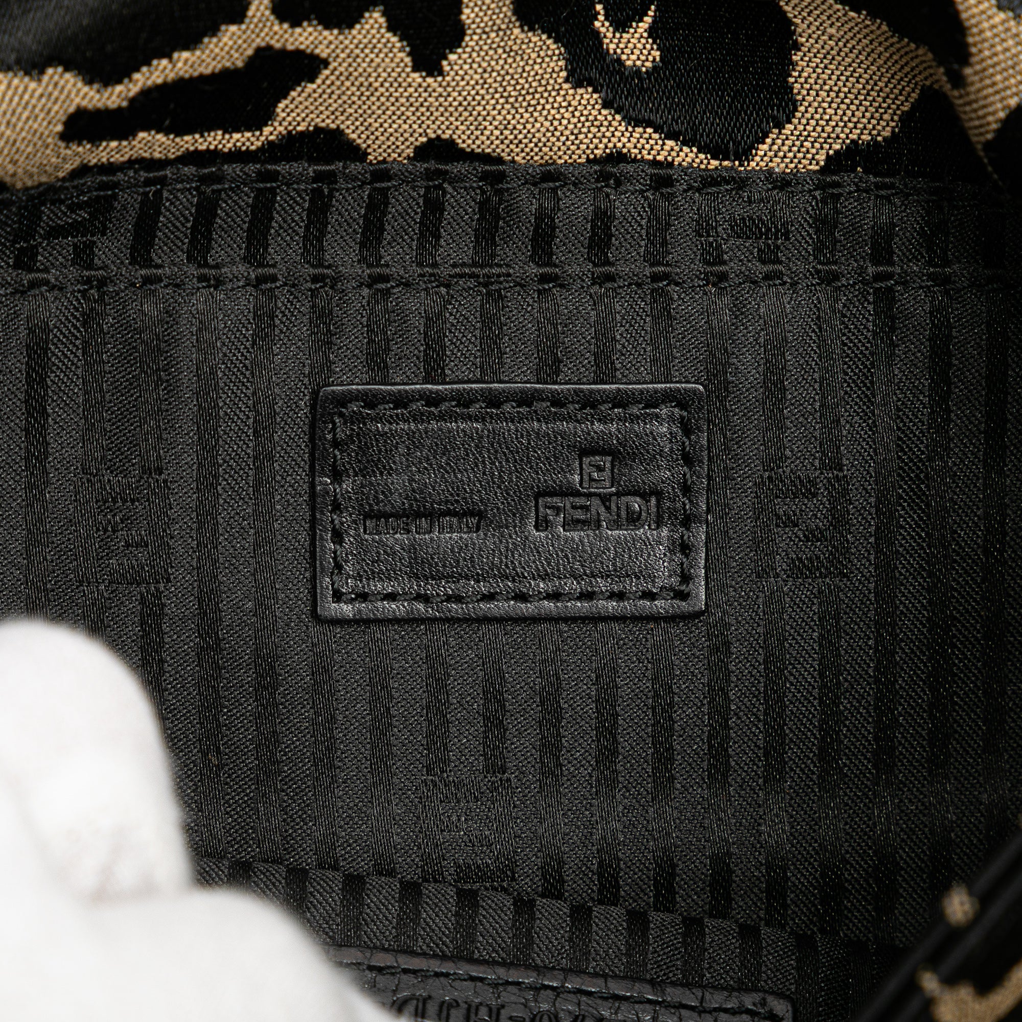 Leopard Print Canvas Fendista Pochette Crossbody