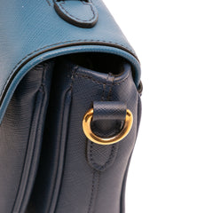 Bicolor Saffiano Sound Lock Satchel