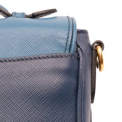 Bicolor Saffiano Sound Lock Satchel