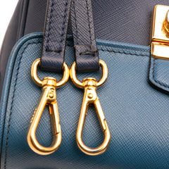 Bicolor Saffiano Sound Lock Satchel