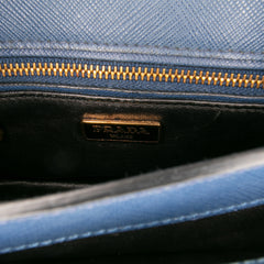 Bicolor Saffiano Sound Lock Satchel