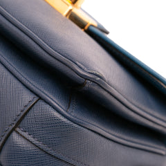 Bicolor Saffiano Sound Lock Satchel
