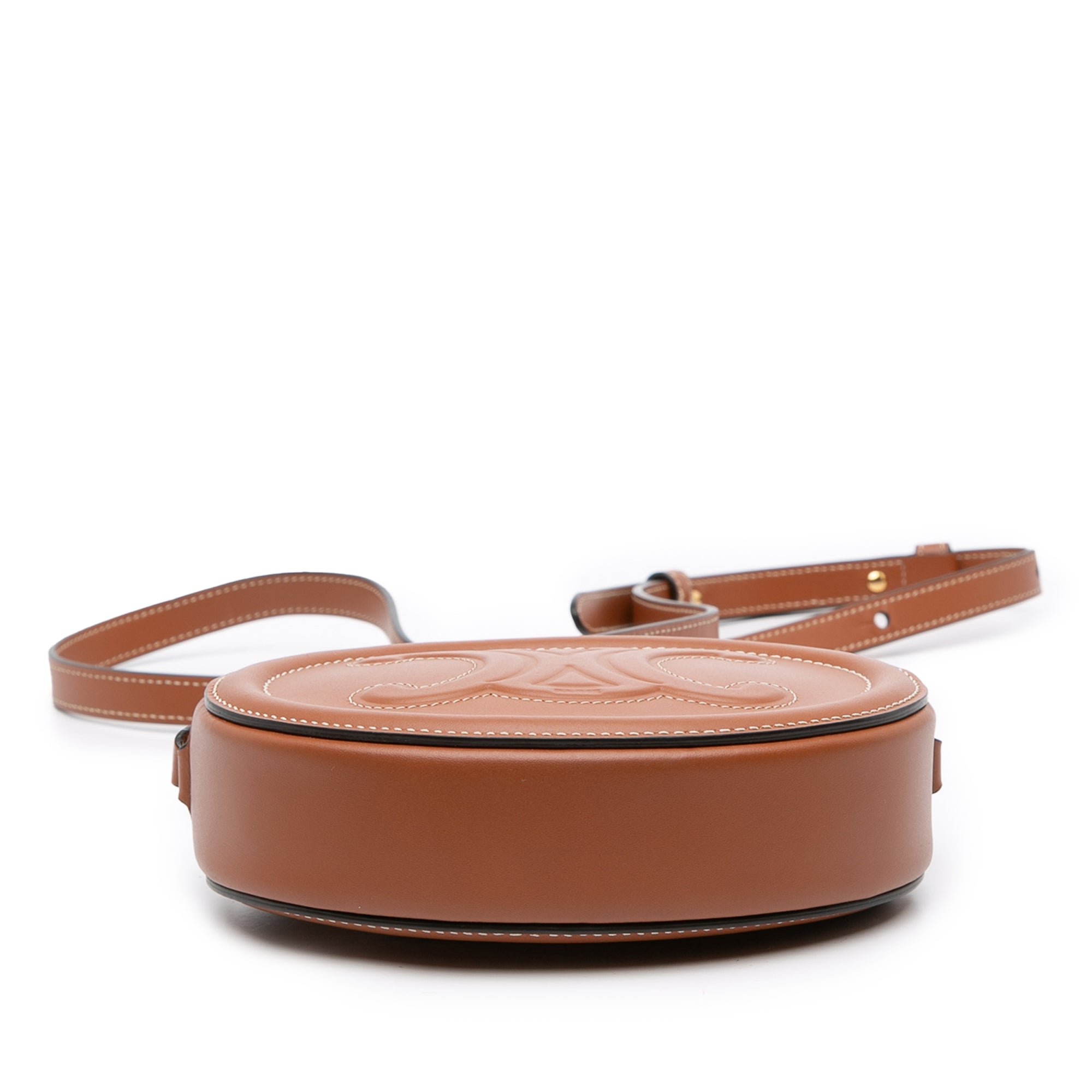 Small Calfskin Cuir Triomphe Oval Crossbody