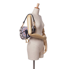 Canvas Embroidered Kaleidiorscopic Saddle Bag