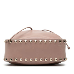 Small Leather Rockstud Bucket Bag