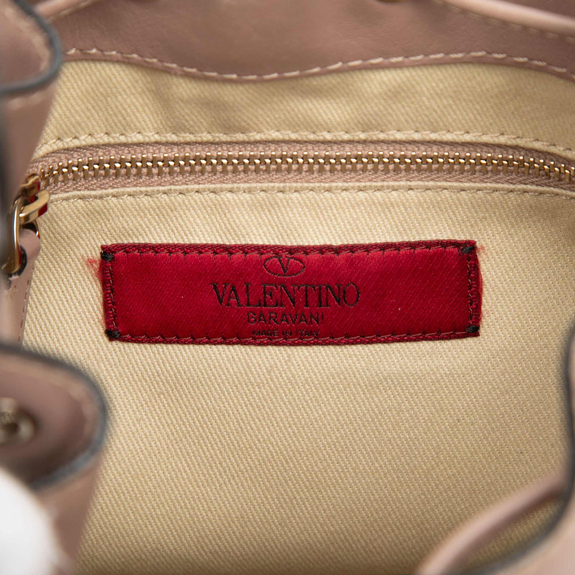 Small Leather Rockstud Bucket Bag