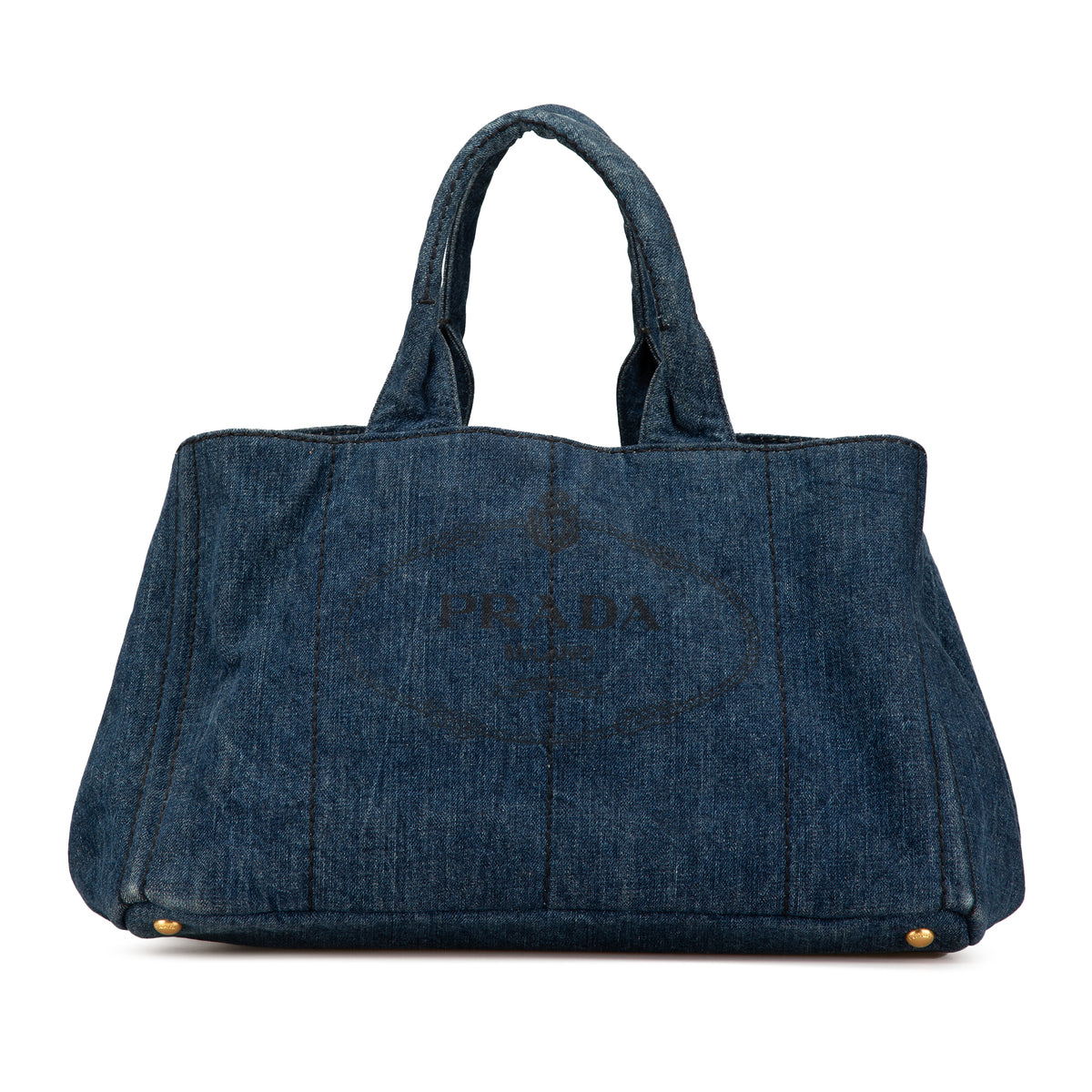 Large Denim Canapa Logo Satchel