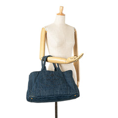 Large Denim Canapa Logo Satchel