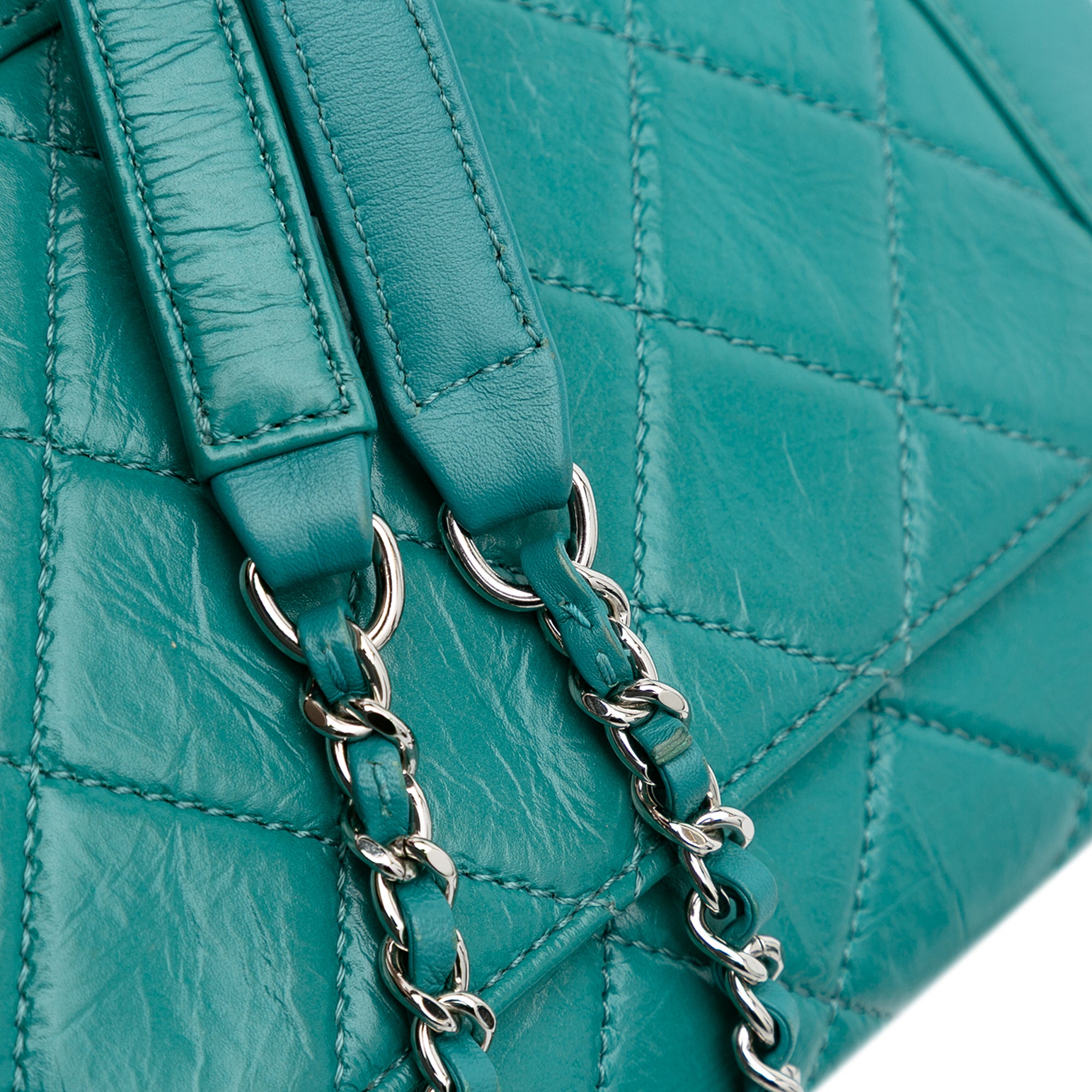 Crumpled Calfskin Bi Quilted Vintage Full Flap