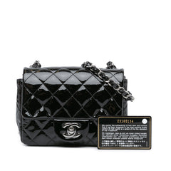 Mini Square Classic Patent Single Flap