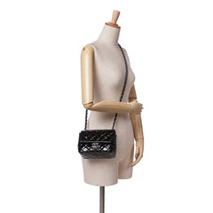 Mini Square Classic Patent Single Flap