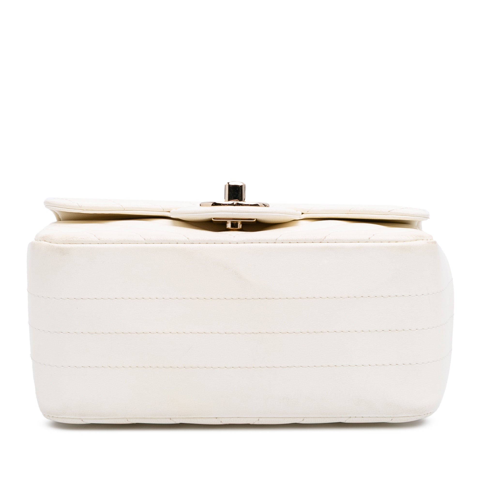 Mini Square Classic Chevron Lambskin Single Flap